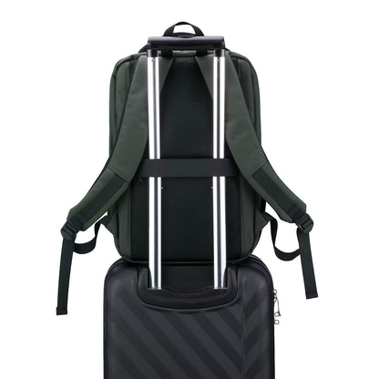 Brisby Rugzak Pro 1 – Laptoprugzak tot 15,7 inch voor Werk, School en Reizen – Waterafstotend – Met Tabletvak, Antidiefstalvak en Trolleysleeve - Groen