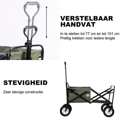 Bolderkar tot 70 kg groen - Wasbaar polyester - opvouwbaar - 98x53 cm