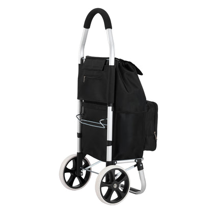 Boodschappentrolley Deluxe 50L met koelvak zwart - boodschappenwagen - steekwagenfunctie