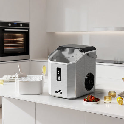 Bardi Nugget IJsblokjesmachine Square 1,1L RVS - 15 kg/24 uur - incl. thermosbeker