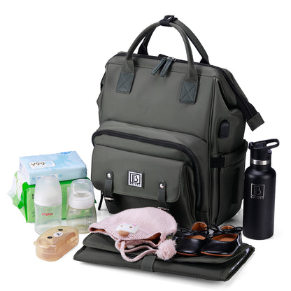 Brisby Luiertas stayopen groen - incl. buggymontage en verschoonmat