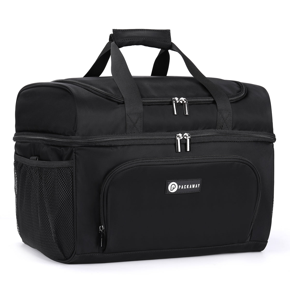 Packaway Koeltas 30L - Lunchtas - Inclusief 4 Koelelementen - Dubbel Compartiment - 4-Laags Geïsoleerd - Waterafstotend - Signature Black
