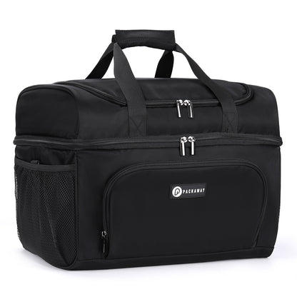 Packaway Koeltas 30L - Lunchtas - Inclusief 4 Koelelementen - Dubbel Compartiment - 4-Laags Geïsoleerd - Waterafstotend - Signature Black