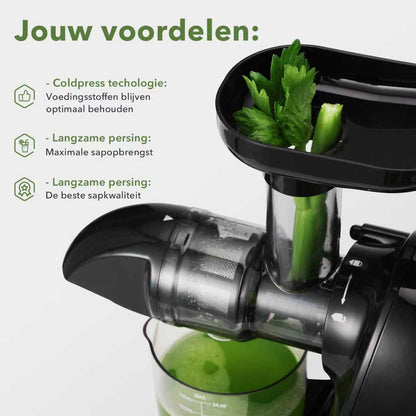 Bardi Slowjuicer zwart - 700 ml pulpreservoir - incl. schenkkan