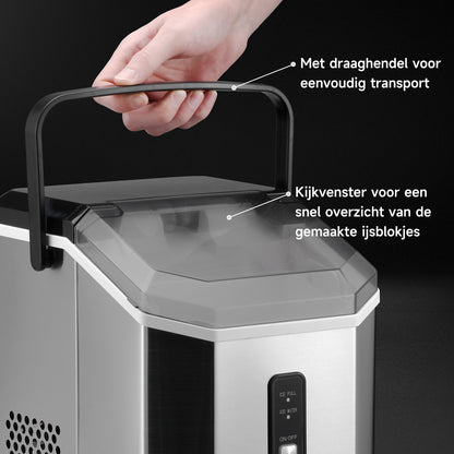 Bardi Nugget IJsblokjesmachine Square 1,1L RVS - 15 kg/24 uur - incl. thermosbeker