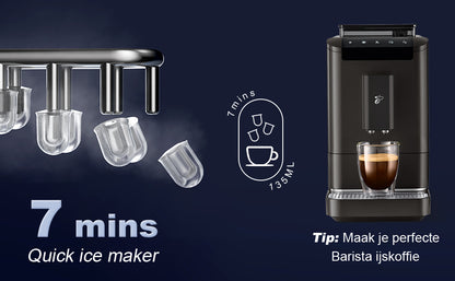 Bardi Deluxe Ice Cube Machine 2L black - Self-cleaning function - ice cube maker with ice scoop - Incl. luxury thermos cup and ice scoop