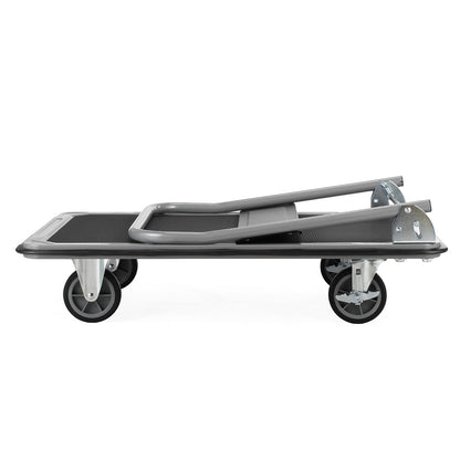 Packaway Opvouwbare Transportwagen 350 kg – Transportkar met Rem – 92 x 62 cm – Antislip Laadplatform – 4 Wielen – Inklapbare Duwbeugel