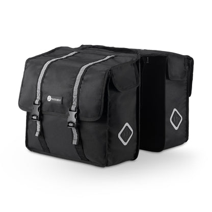 Packaway Double Panniers - Waterproof Panniers Electric Bike - Reflective - Black 36 Liters