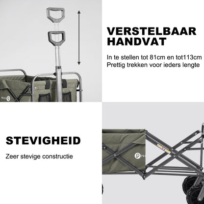 Packaway Bolderkar XL 80kg groen - opvouwbaar - heavy duty - wasbaar