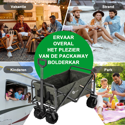 Packaway Bolderkar XL 80kg groen - opvouwbaar - heavy duty - wasbaar