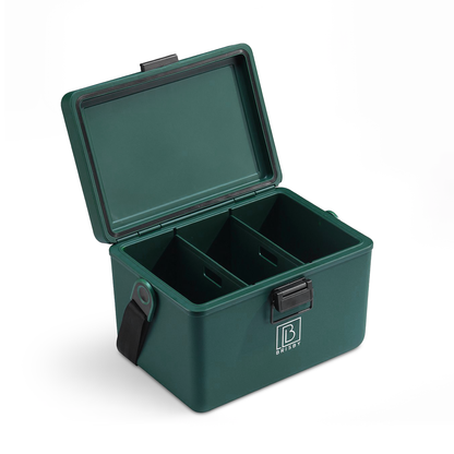 Koelbox 12L met draagband groen - Dividers - snijplanken - tot maximaal 40 uur isolatie - incl. 2 koelelementen van 200ml