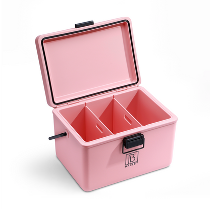 Koelbox 12L met handvat roze - Dividers - snijplanken - tot maximaal 40 uur isolatie - incl. 2 koelelementen van 200ml