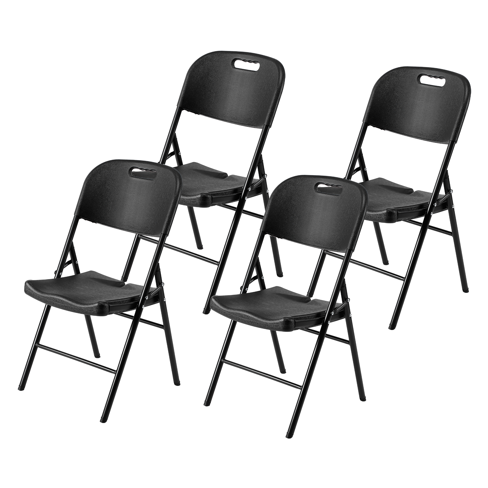 Bardi 4-delige Klapstoelen set zwaar - 200 kg draagvermogen - zwart