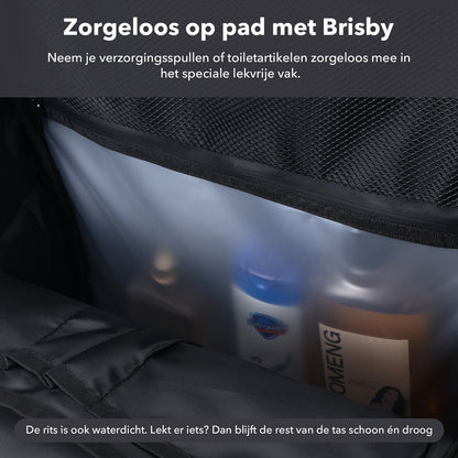 Brisby Rugzak Pro 1 – Laptoprugzak tot 15,7 inch voor Werk, School en Reizen – Waterafstotend – Met Tabletvak, Antidiefstalvak en Trolleysleeve - Zwart