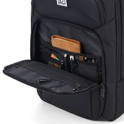 Brisby Rugzak Pro 1 – Laptoprugzak tot 15,7 inch voor Werk, School en Reizen – Waterafstotend – Met Tabletvak, Antidiefstalvak en Trolleysleeve - Zwart
