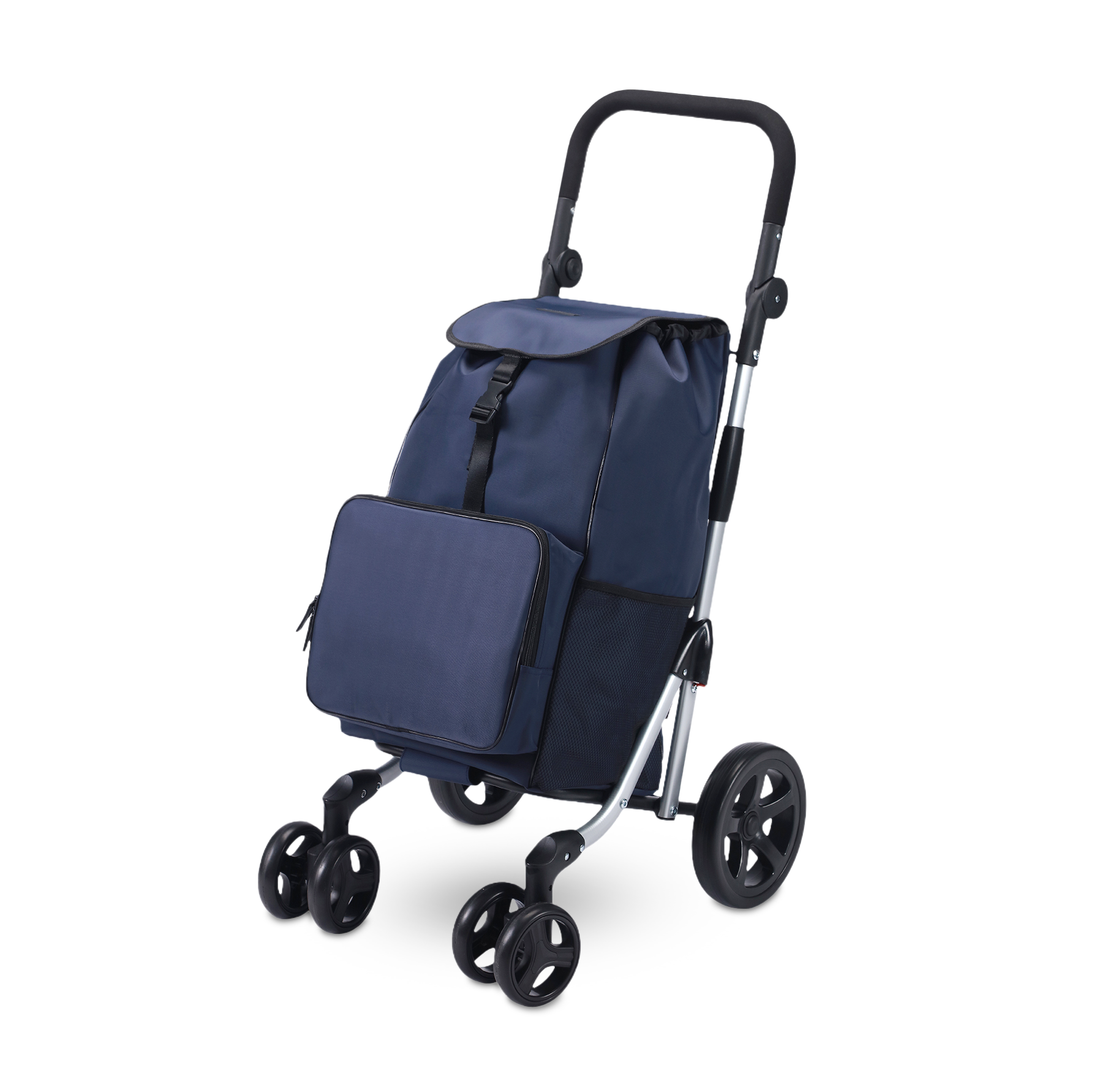 Boodschappentrolley deluxe 60L blauw  - koelvak - boodschappenwagen - steekwagenfunctie - verstelbaar handvat