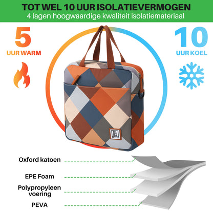Cooler bag 7L block - Lunch bag - 4-layer insulated - 2 free cooling elements - incl. shoulder strap