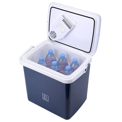Elektrische koelbox 25L zwart - AC/DC 12V, 220/230V - incl. divider en vershoudbakjes - vergrendelbare deksel