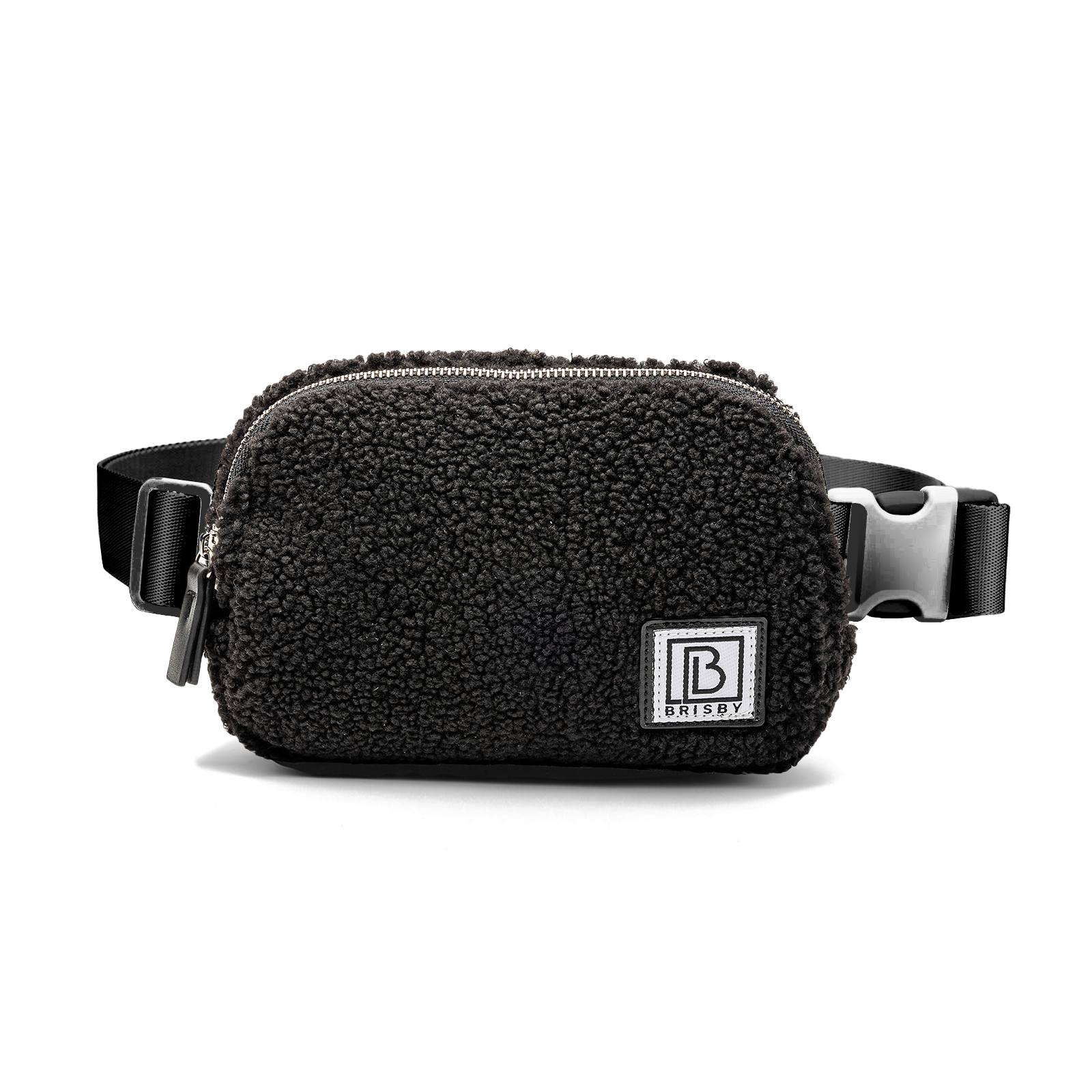Brisby Heuptas 1L teddy zwart - buideltas - fleece