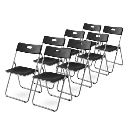 Bardi 8 Delige Klapstoelenset – Vouwstoelenset Stevige Kwaliteit, Weersbestending, 100KG Belastbaar. 44 x 45 x 79 cm. – ZWART