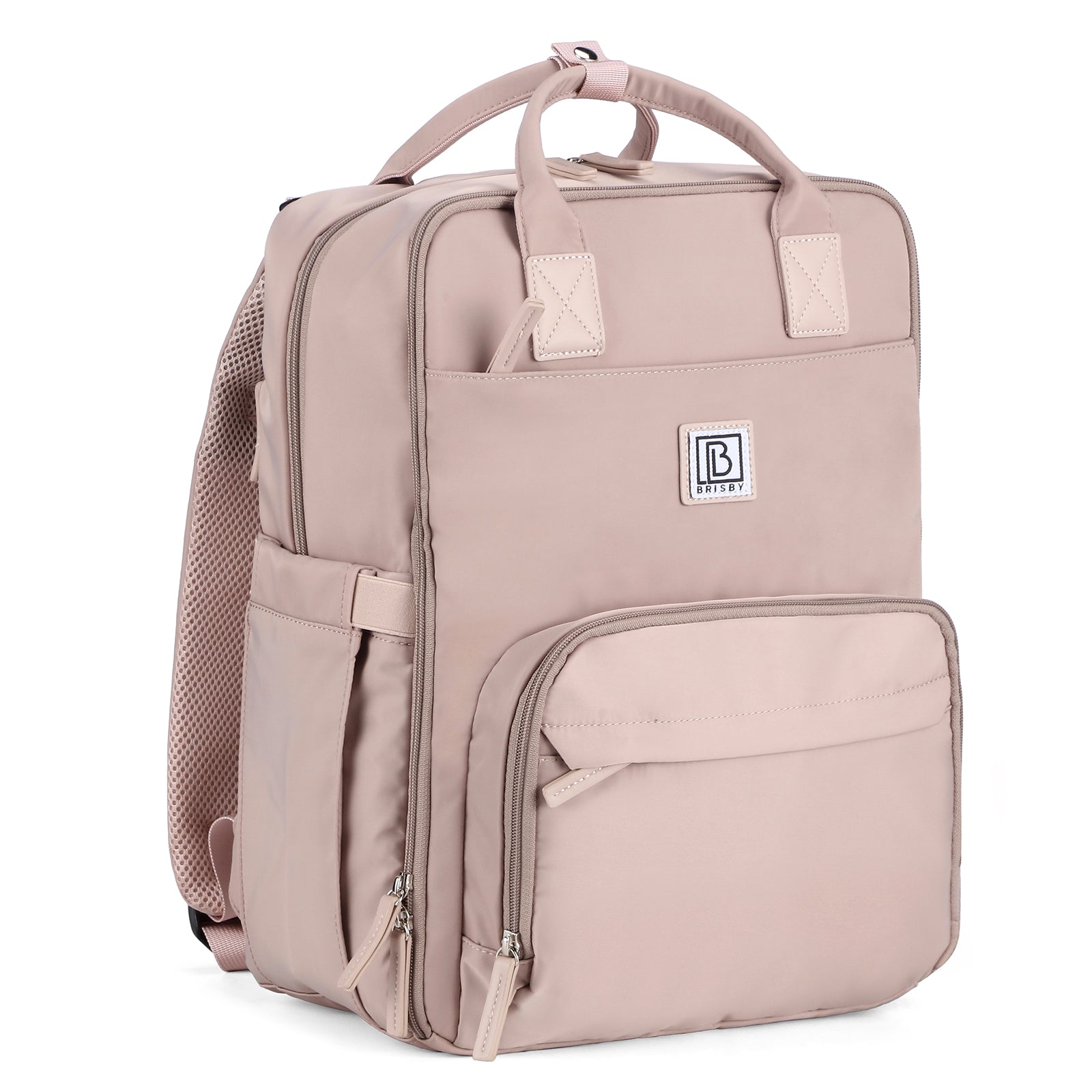 Brisby slijtvaste Luiertas – verzorgingstas – met buggymontage - Muted Rose