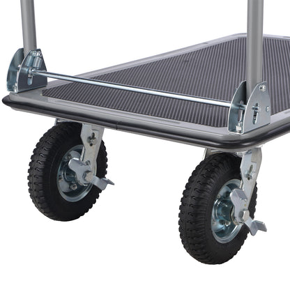 Packaway Professionele Opvouwbare Transportwagen 350 kg – Transportkar met Rubberen Luchtbanden – Rem – Antislip Laadplateau