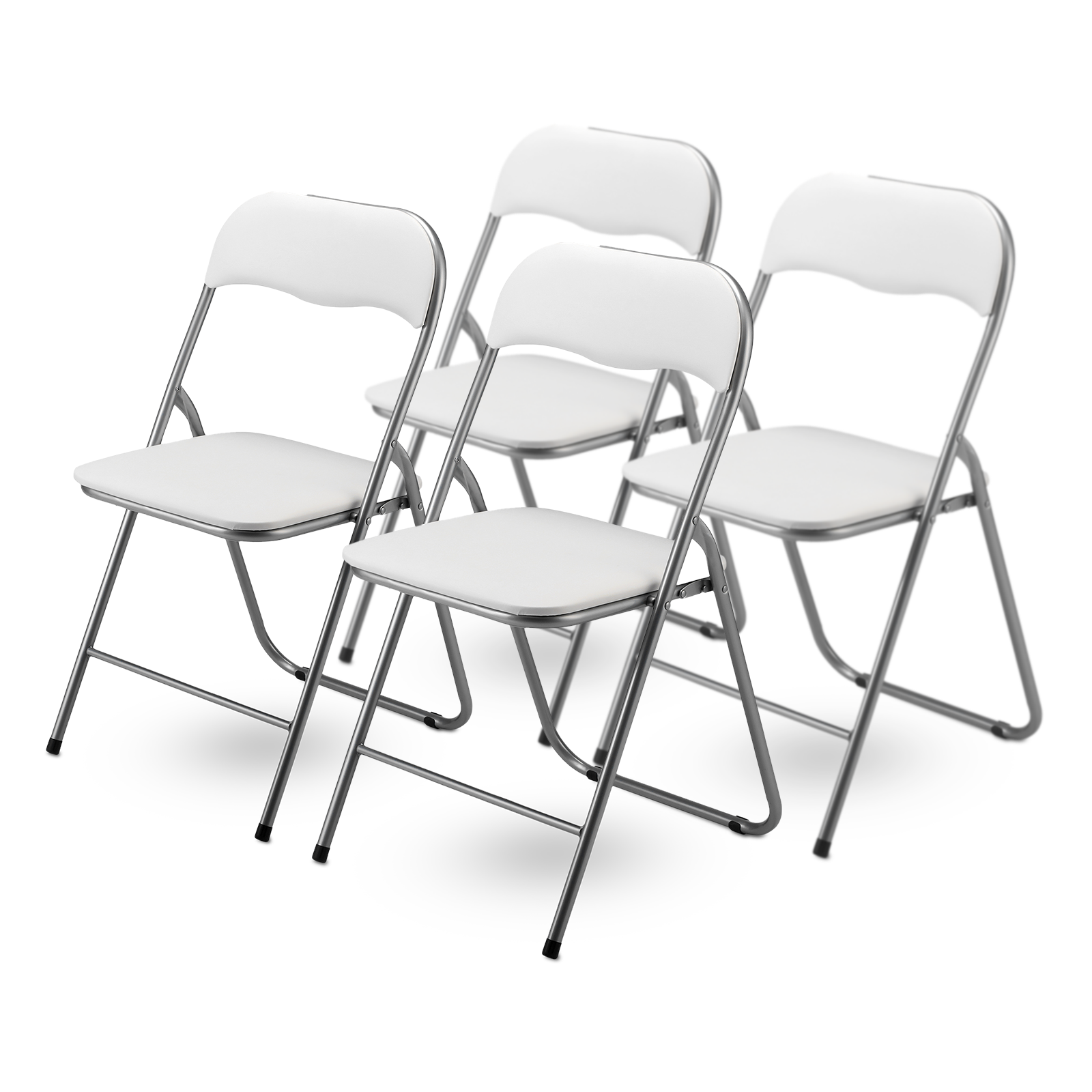 Bardi 4-delige Klapstoelen set PVC wit - 100 kg draagvermogen