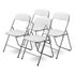 Bardi 4-delige Klapstoelen set PVC wit - 100 kg draagvermogen
