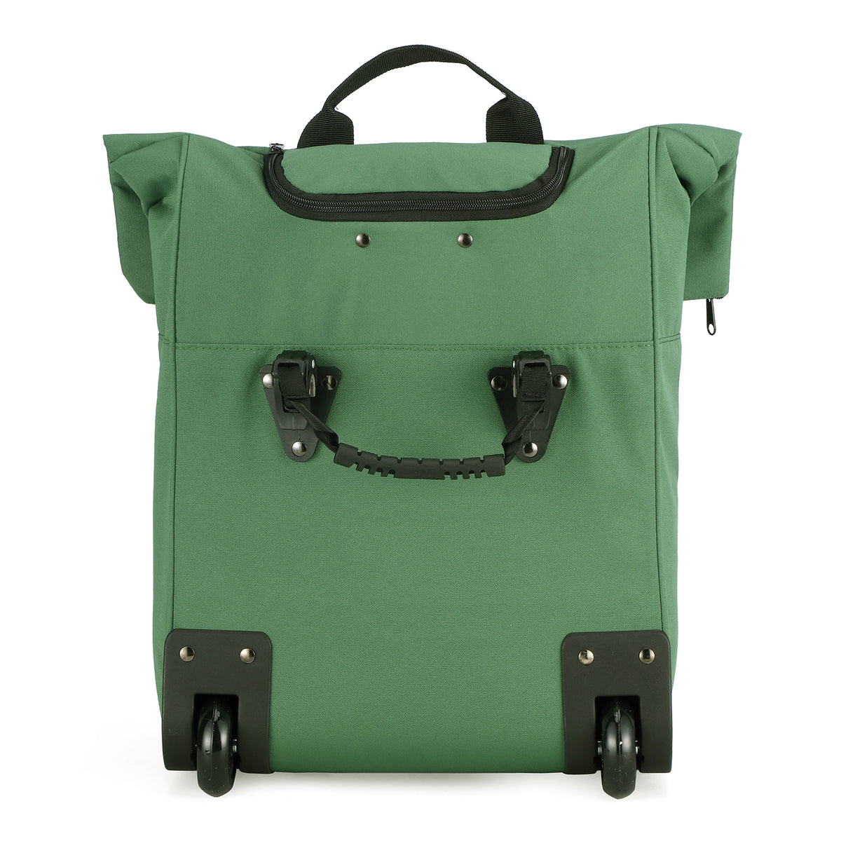 Fietstrolley Tas 2-in-1 Fietstas en Trolley Zwart 18-28L Laptopvak Verstelbare Hendel Bevestigingssysteem - Groen