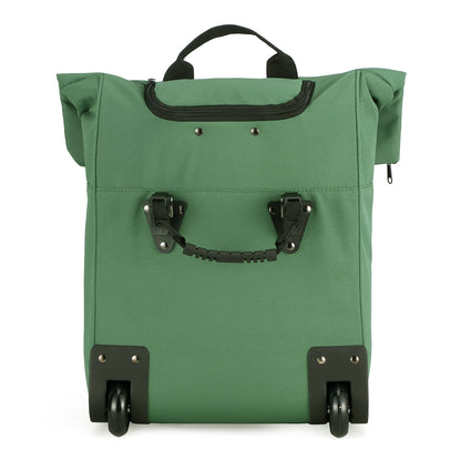 Fietstrolley Tas 2-in-1 Fietstas en Trolley Zwart 18-28L Laptopvak Verstelbare Hendel Bevestigingssysteem - Groen