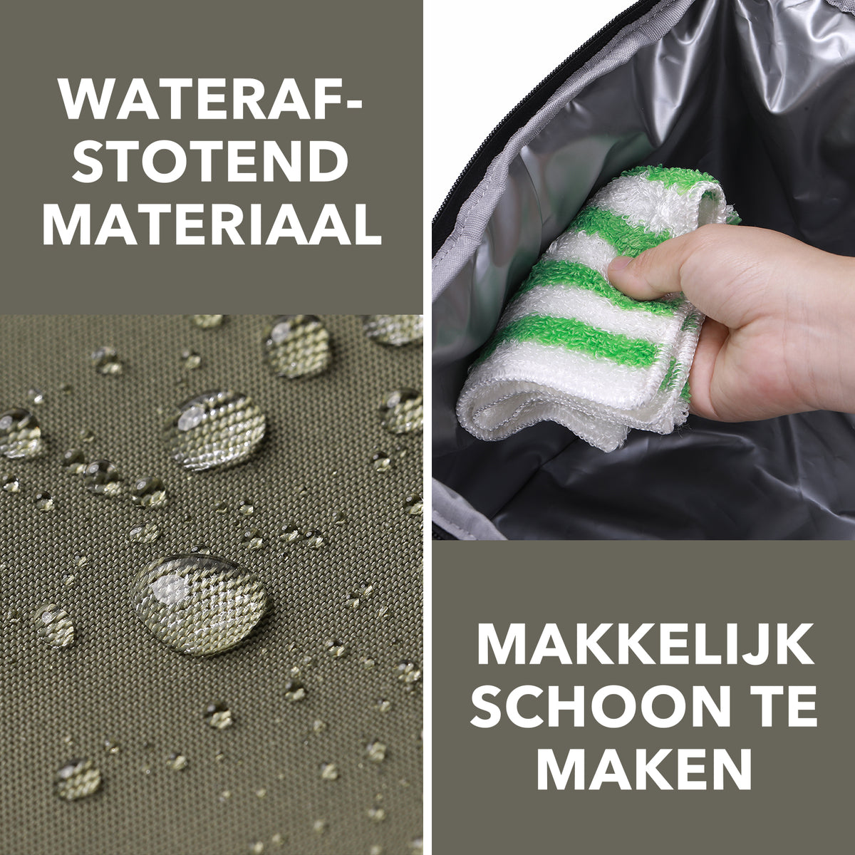 Packaway Koeltas 30L - Lunchtas - Inclusief 4 Koelelementen - Dubbel Compartiment - 4-Laags Geïsoleerd - Waterafstotend - Olive Green