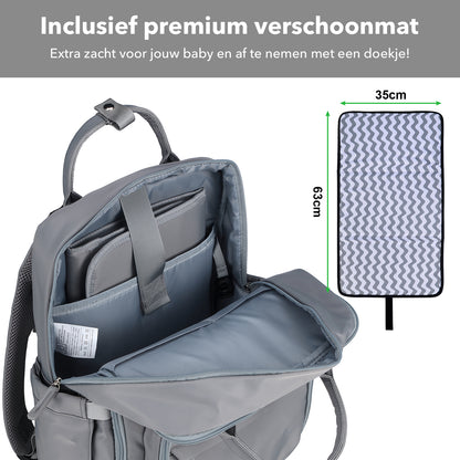 Brisby slijtvaste Luiertas – verzorgingstas – met buggymontage - Bluishgrey