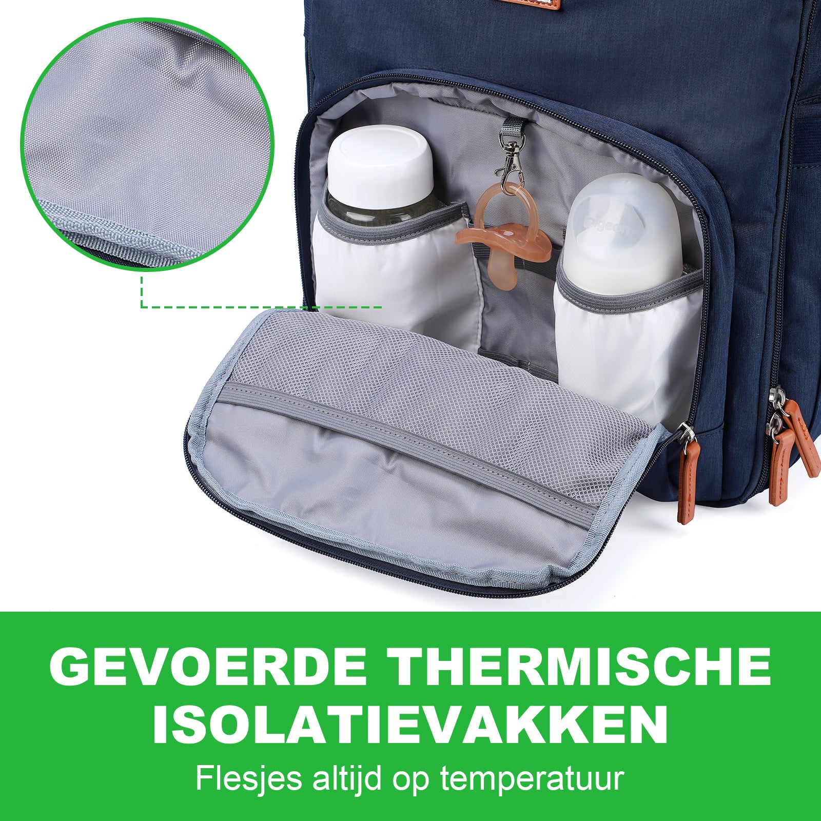 Original slijtvaste luiertas blauw - Verzorgingstas - incl. buggymontage en verschoningsmat