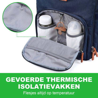 Original slijtvaste luiertas blauw - Verzorgingstas - incl. buggymontage en verschoningsmat