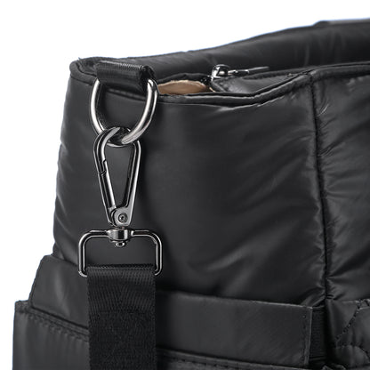 Florence diaper bag 17L black - shoulder bag, care bag - hard-wearing - incl. cool bag, changing mat and stroller hooks - nylon