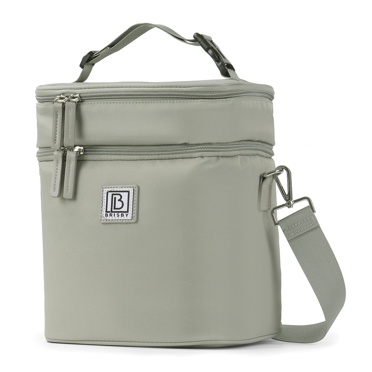 Brisby Koeltas 12 Liter – Lunchtas voor Werk & Onderweg – 2 Geïsoleerde Vakken – Inclusief 2 Koelelementen – Tot 10 Uur Koel - Sage Green