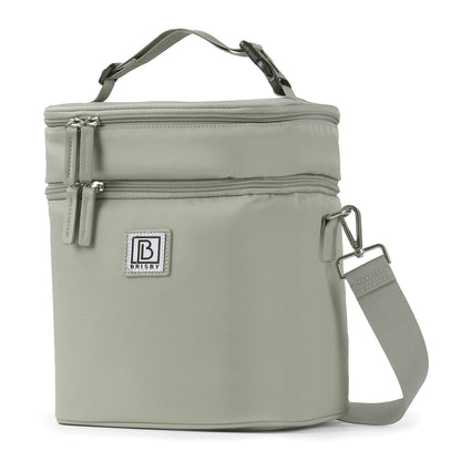 Brisby Koeltas 12 Liter – Lunchtas voor Werk & Onderweg – 2 Geïsoleerde Vakken – Inclusief 2 Koelelementen – Tot 10 Uur Koel - Sage Green