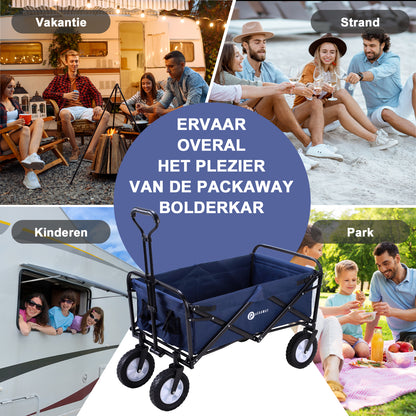 Packaway Bolderkar 70kg donkerblauw - opvouwbaar - wasbaar