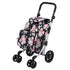 Packaway Boodschappentrolley met 4 wielen - boodschappenwagen deluxe met koelvak en verstelbaar handvat – 60 liter – Black Flower