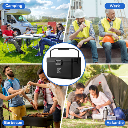 Cool box 12L with handle black - dividers - cutting boards - up to 40 hours insulation - incl. 2 cooling elements of 200ml