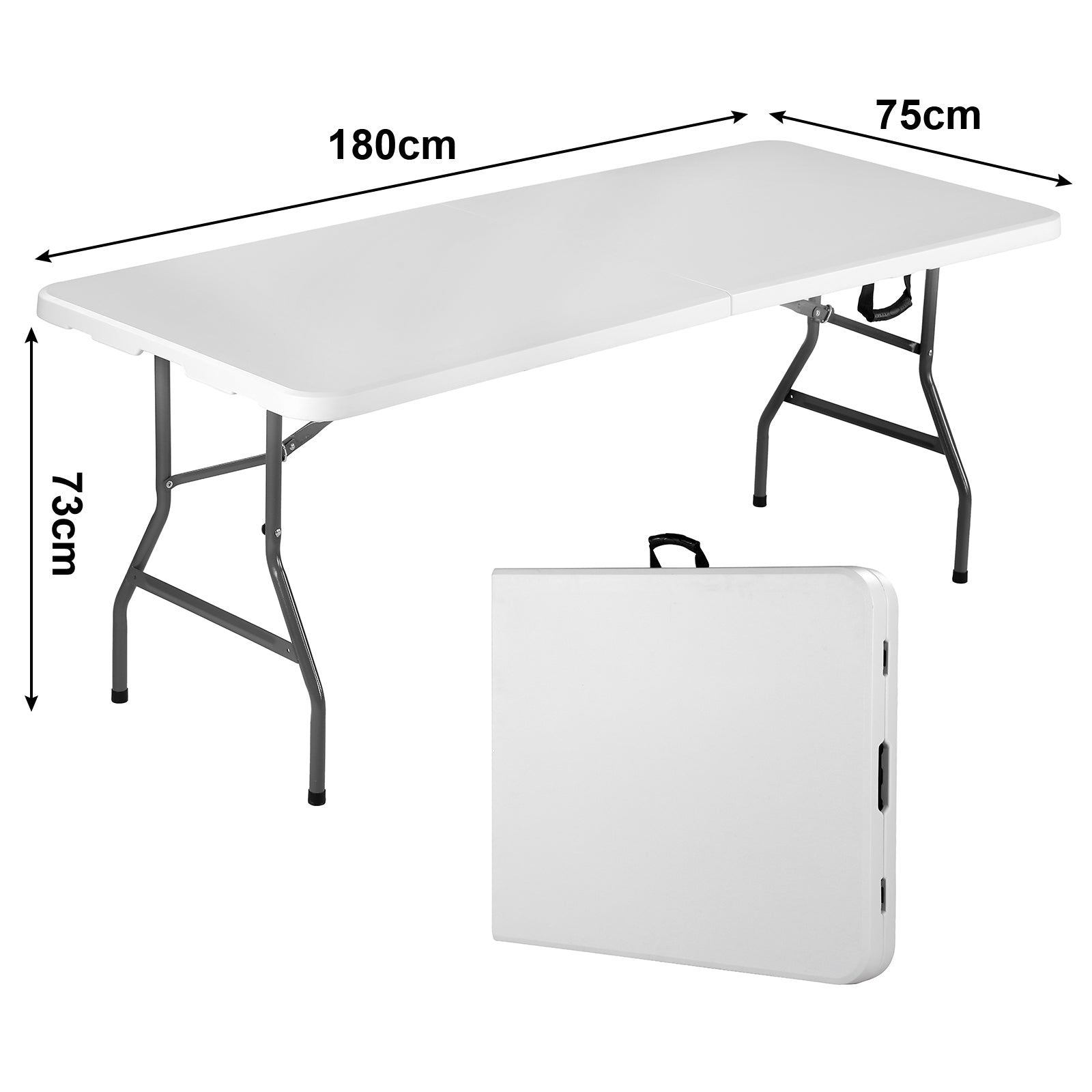 Witte Inklapbare Campingtafel 180x75 cm inclusief Tijger rok