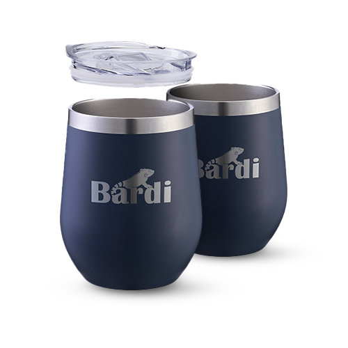 Bardi Thermosbekers 0,3L RVS blauw set -  incl. deksels - dubbelwandig