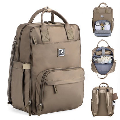 Brisby slijtvaste Luiertas – verzorgingstas – met buggymontage - Natural Greige