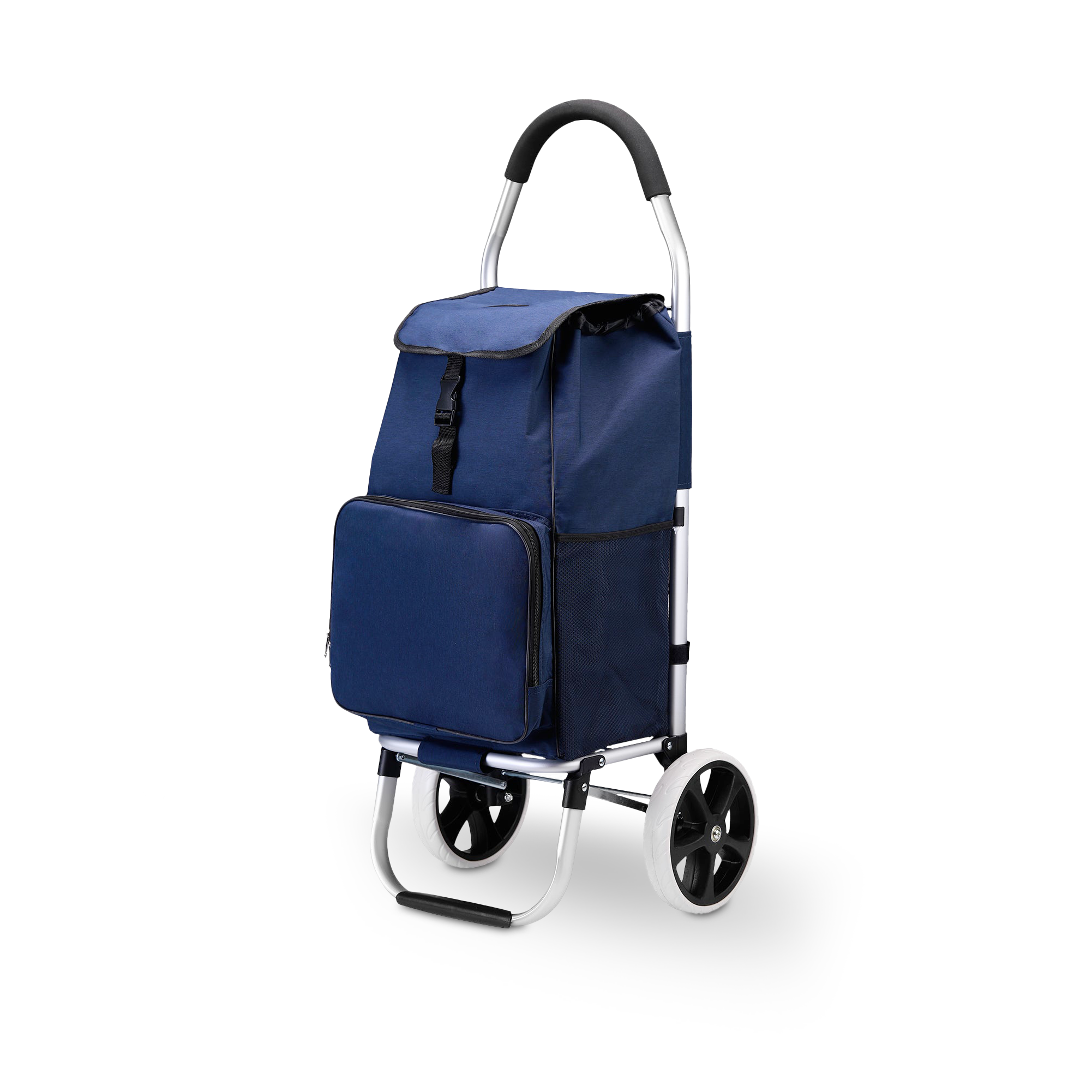 Shopping trolley 45L blue - shopping trolley suspension - foldable - telescopic handle