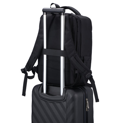 Brisby Rugzak Pro 1 – Laptoprugzak tot 15,7 inch voor Werk, School en Reizen – Waterafstotend – Met Tabletvak, Antidiefstalvak en Trolleysleeve - Zwart