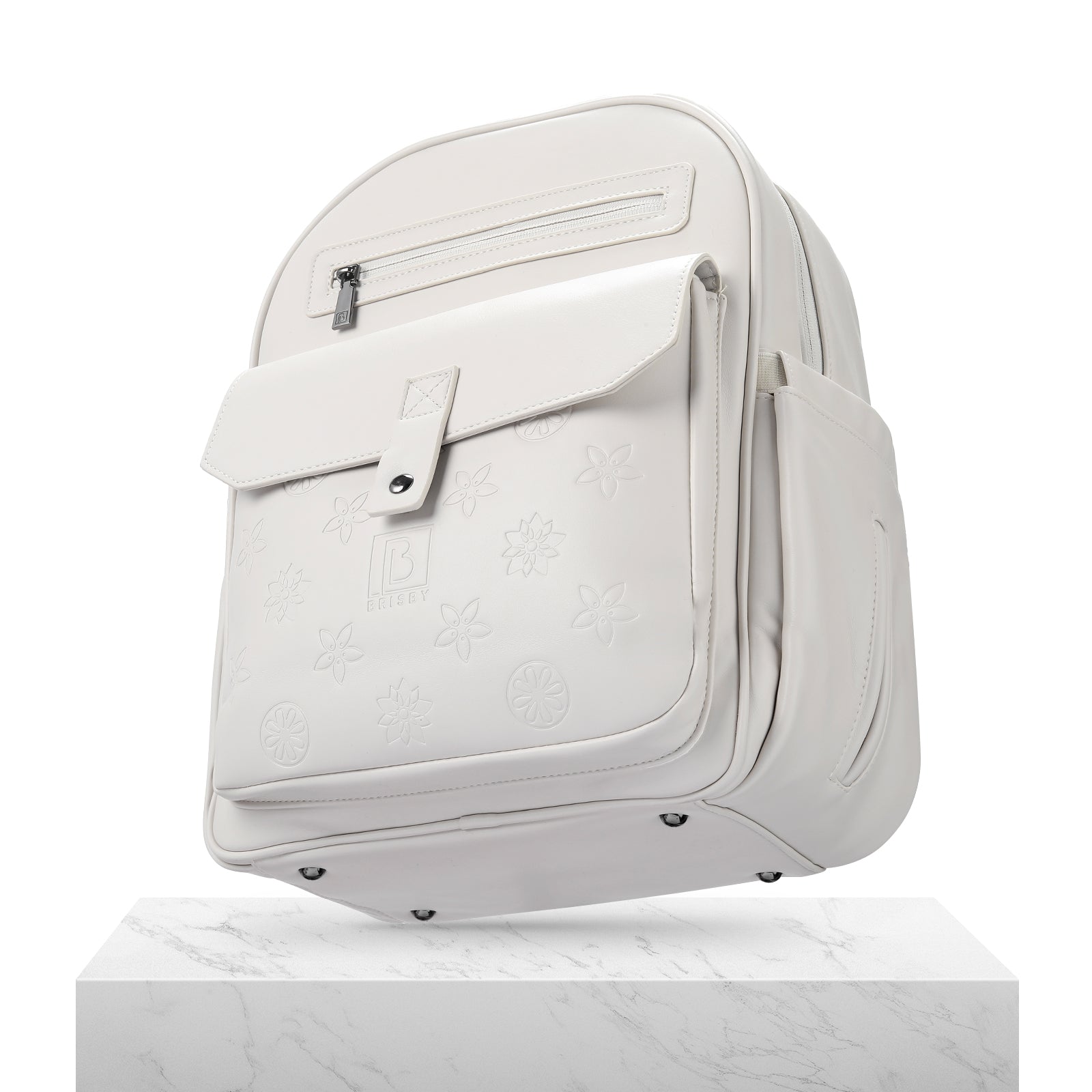 Venezia slijtvaste rugtas wit - PU leer - 14 inch laptopvak - waterafstotend