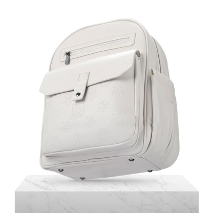 Venezia slijtvaste rugtas wit - PU leer - 14 inch laptopvak - waterafstotend