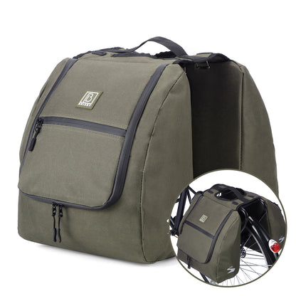 Brisby Dubbele Fietstas 28 Liter – Koeltas en Lunchtas – 4-laags Geïsoleerd – Voor Gewone en Elektrische Fiets – Waterafstotend met Waterdichte Ritsen – Misty Green