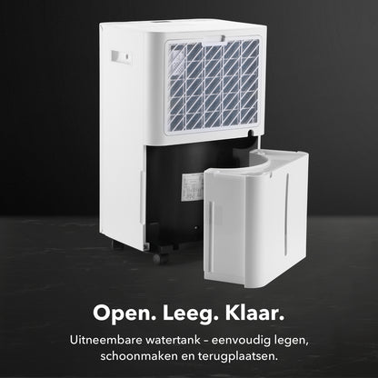 Dryconic Luchtontvochtiger 12L - automatische vochtregeling - 2,1L tank - drainage optie - stil & energiezuinig