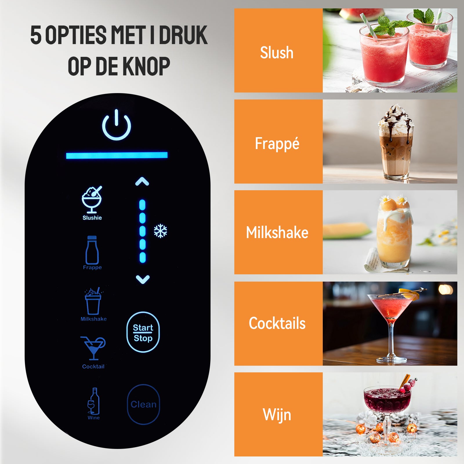 Bardi Slushmachine grijs met set cups Blok